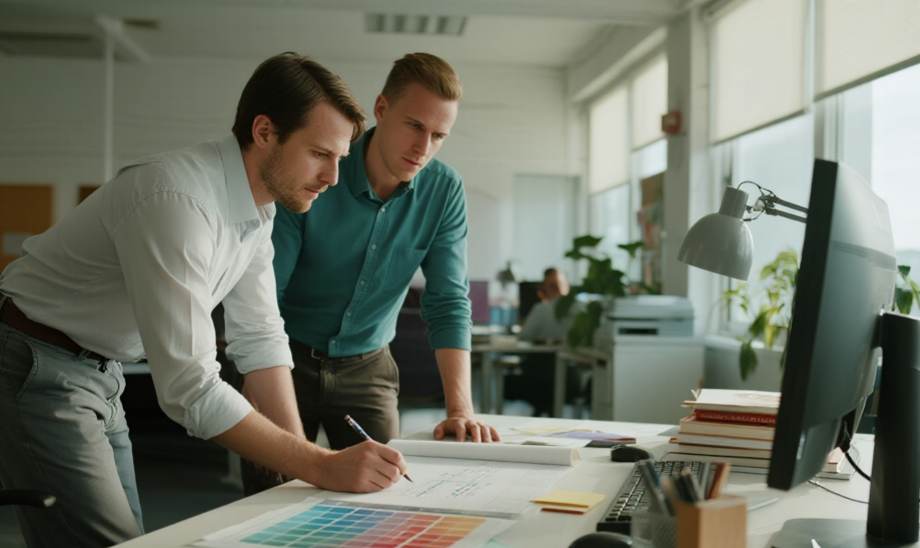 Praxnov design team working in office